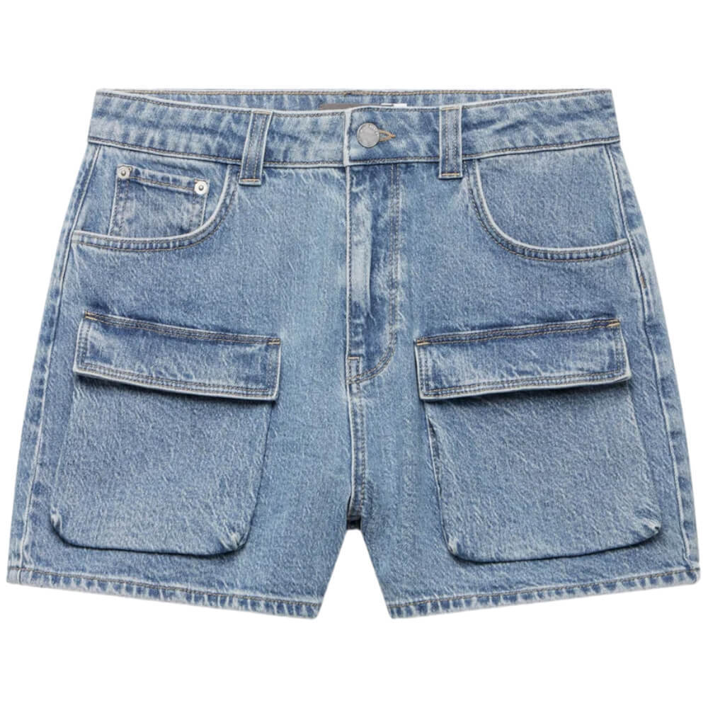 Mint Velvet Mid Indigo Denim Cargo Pocket Shorts